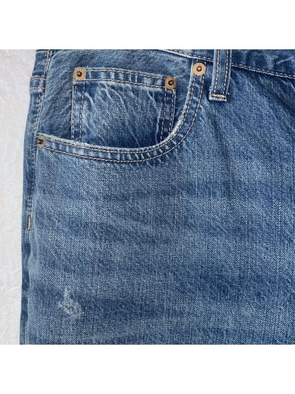 J. Crew Premium Edition High-Rise Straight Cuffed Raw Hem Distressed Jean